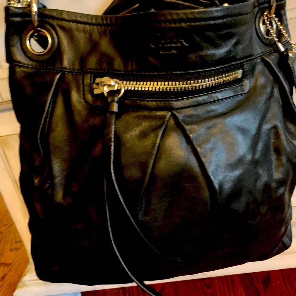 Black Leather coach bag